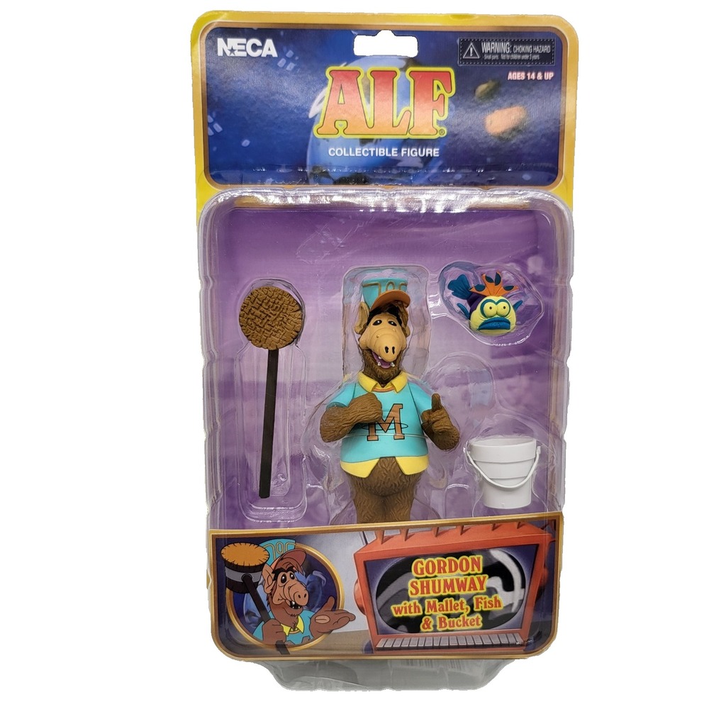 NECA ALF Gordon Shumway Collectible Figure Mallet Fish Bucket New‎ Sealed 45103